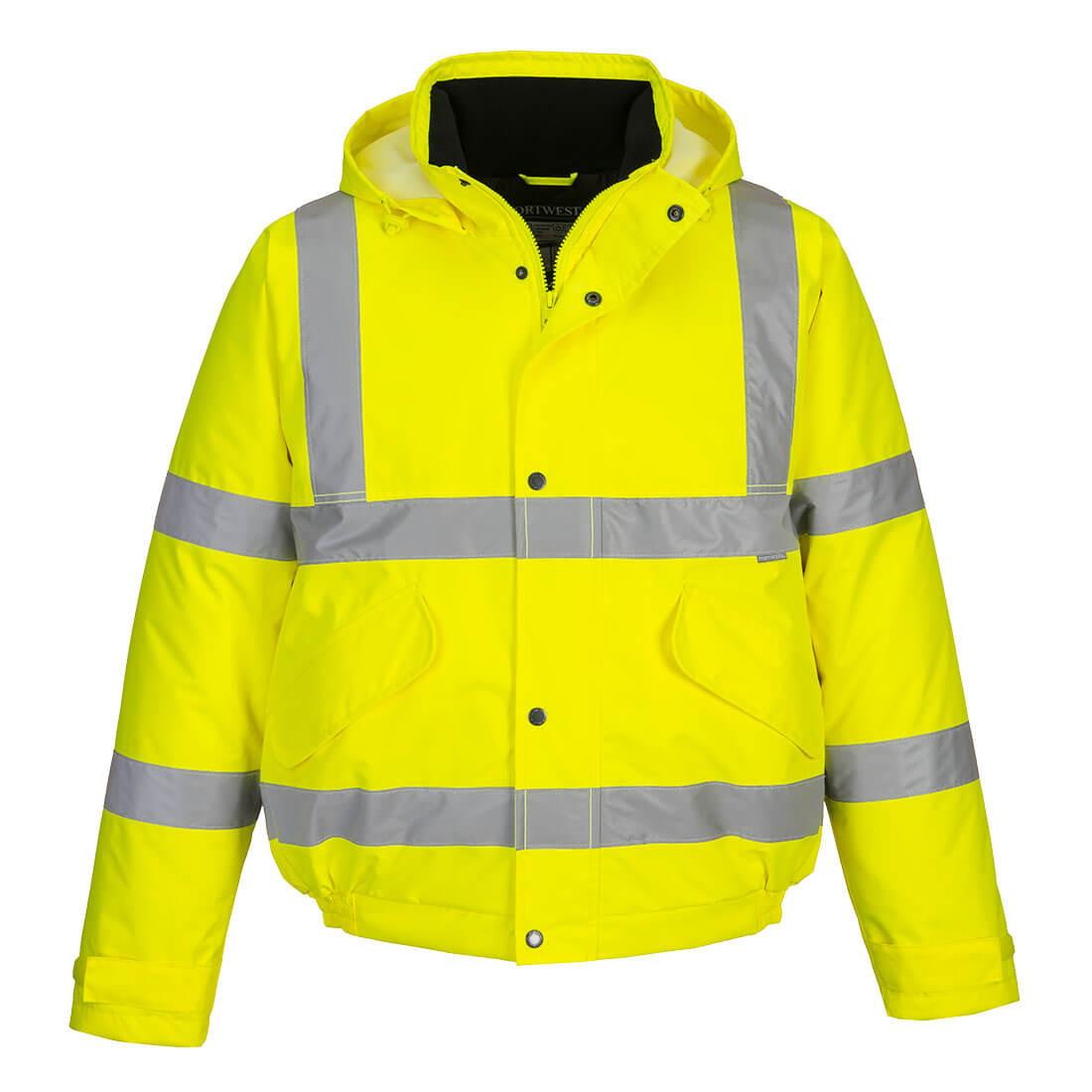 Portwest S463 Hi-Vis Basic Bomber Jacket; Yellow (YEL); Medium (M)