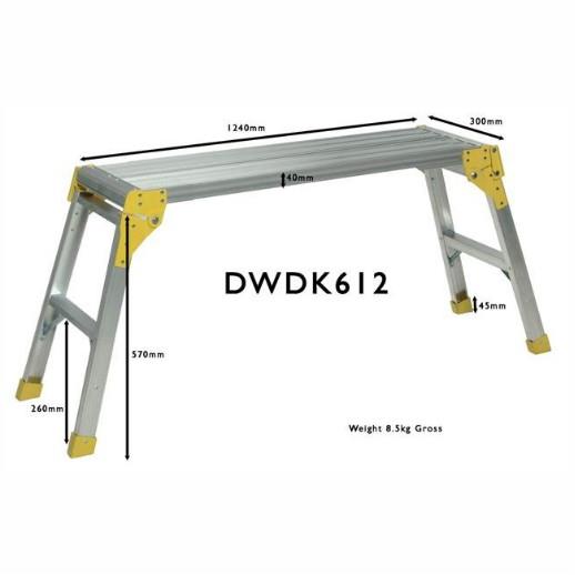 ProDec DWDK612 Foldaway Workstand; (Hop Up); Aluminium; 1200 x 300mm; 600mm High
