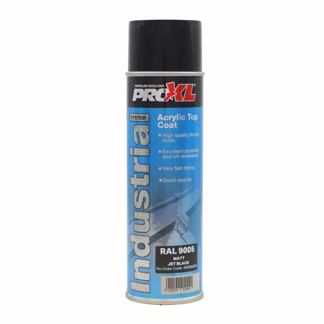 PROXL IND9005 Acrylic Matt Topcoat; RAL 9005 Pure Jet Black (PBK); 500ml