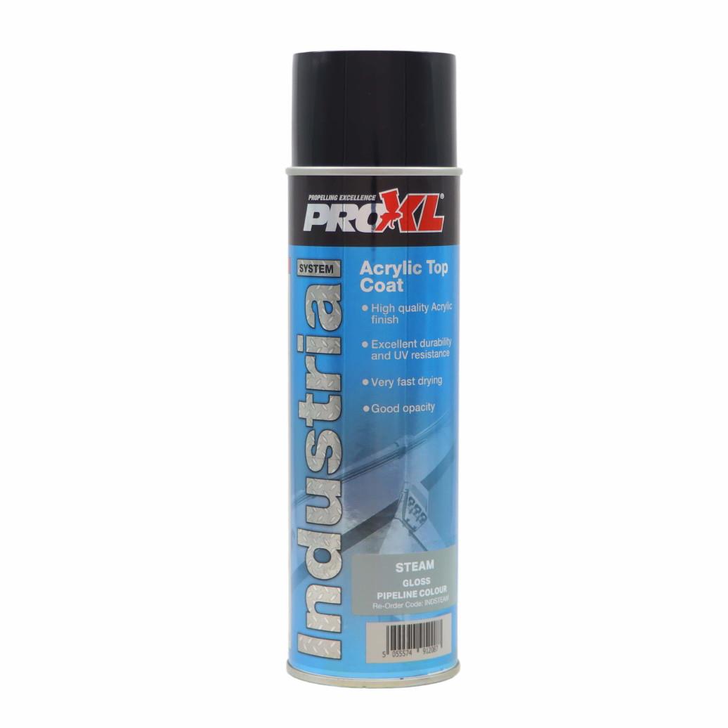 PROXL INDSTEAM Acrylic Gloss Topcoat; RAL 9006 Silver White (SILWH); Pipeline Colour (STEAM); 500ml