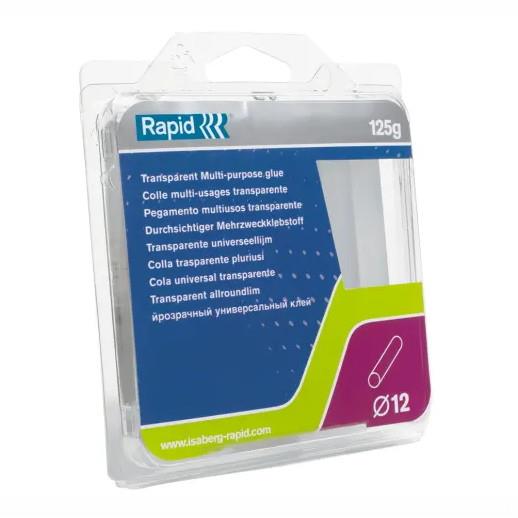 Rapid 40107356 Transparent Glue Sticks; 12mm x 94mm; Pack (13)