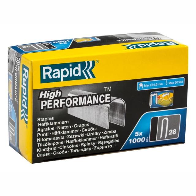 Rapid 11893510 R28 10mm DP x 5mm Galvanised Staples; Box 5000