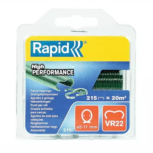 Rapid VR22 Fence Hog Rings; 2.00mm Diameter Steel; Green (GN); Pack (215)