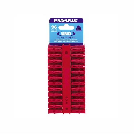 Rawlplug 68-520 Uno Wall Plugs; Red (RD); Pack (96)