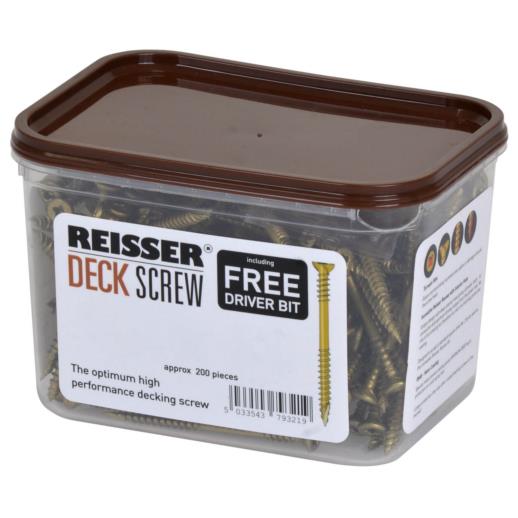 Reisser Decking Screw; 4.5 x 50mm; Complete With Screwdriver Bit; Tub (200)