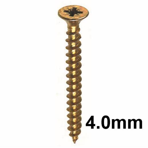Reisser Craft R2 Countersunk Pozi Single Thread; Zinc And Yellow Passivated (ZYP); 4.0 x 20mm; Box (200)