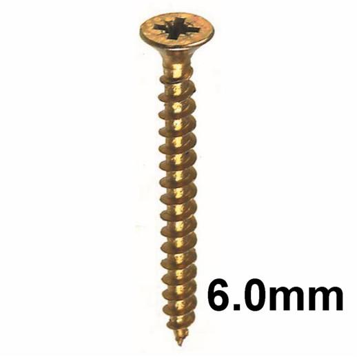 Reisser Craft R2 Countersunk Pozi Single Thread; Zinc And Yellow Passivated (ZYP); 6.0 x 40mm; Box (200)