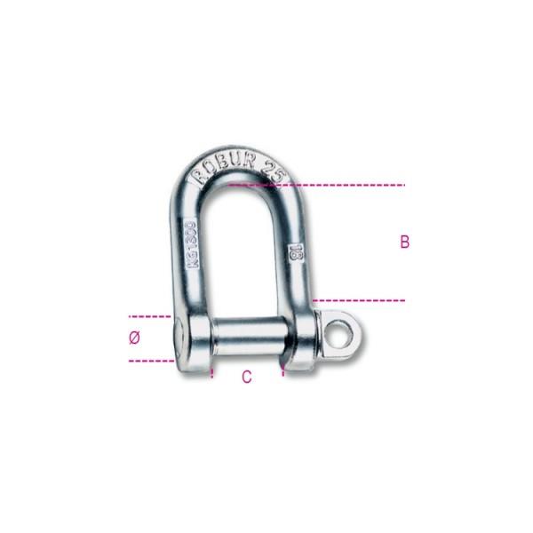Robur 8025 Lifting Large DEE Shackle; Hot Forged Carbon Steel; Galvanised (GALV); 5mm (3/16