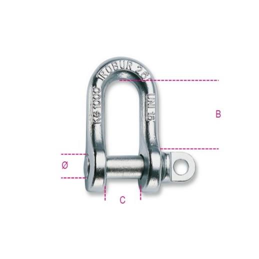 8026A 12 Straight Shackles; Type A Forged, Galvanised (GALV); 12mm (1/2