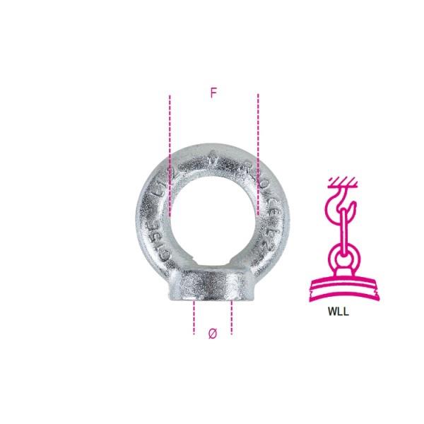 Robur 8042EZ M6 Lifting Eye Nut; DIN 582; Galvanised (GALV)