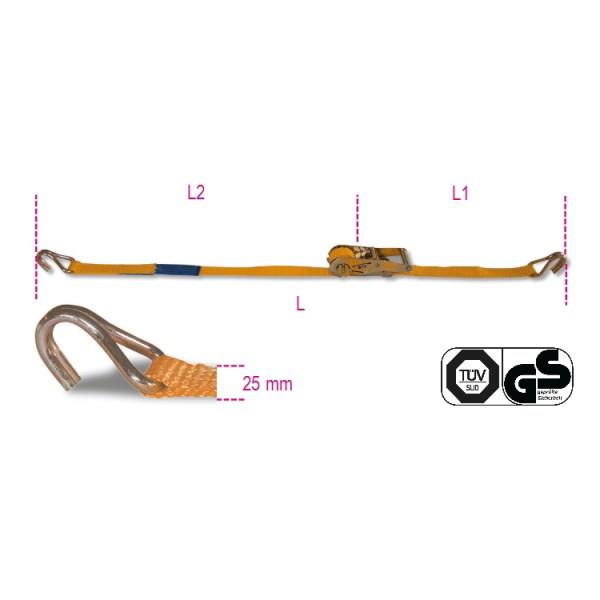 Robur 8180-25-MT4 Ratchet Tie Down; Single Hook; 4 Metres; 750kg Capacity