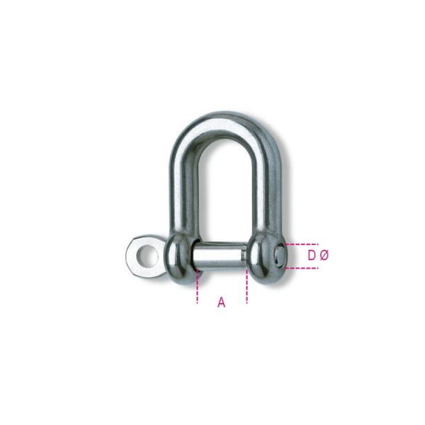 Robur 8225-8 Straight Shackle; Grade 316 Stainless Steel (SS); 8mm