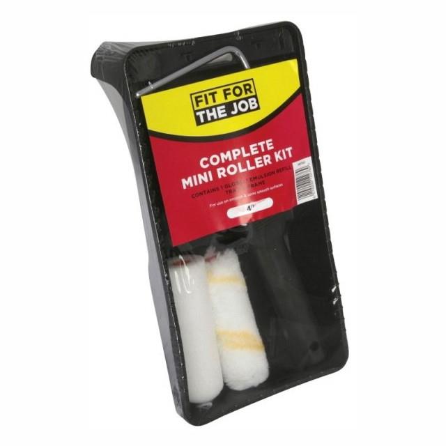 Fit For The Job FRKT003 Mini Roller Kit With Tray; Frame; Foam & Long Pile Refills