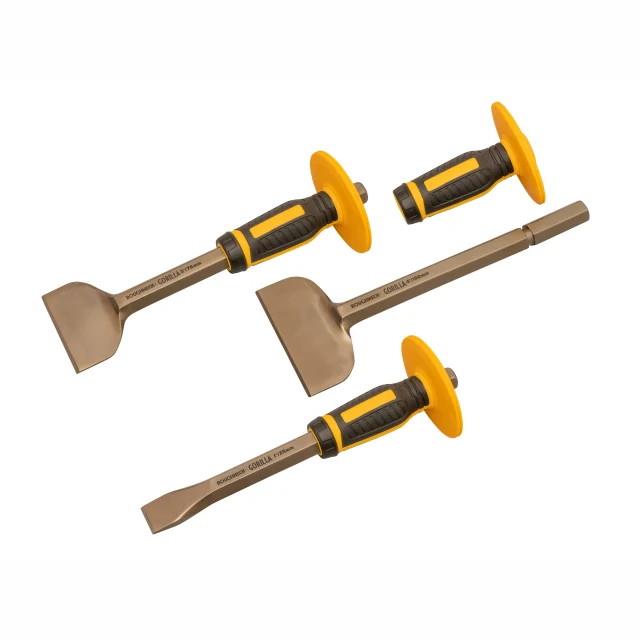 Roughneck 31-933 Piece Chisel & Bolster Set; 254 x 25mm; 216 x 79mm & 254 x 76mm