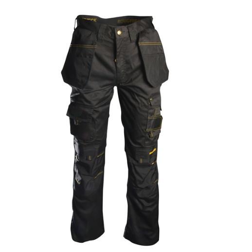 Roughneck BHT Holster Work Trousers; Black (BK); 38" Waist; Regular Fit (31" Leg)