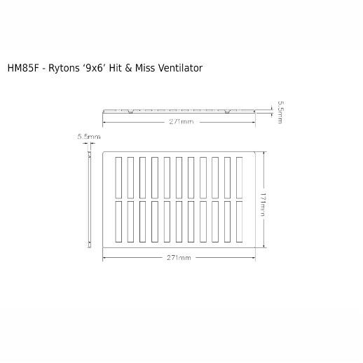Rytons HM85 Hit And Miss Ventilator With Flyscreen; White (WH); 9