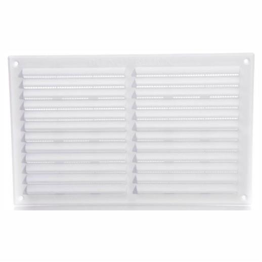 Rytons LV137FBG Louvre Ventilator With Flyscreen; White (WH); 225 x 150mm (9