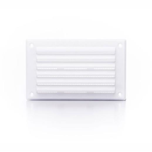 Rytons LV25 Louvre Ventilator With Flyscreen; White (WH); 6" x 3"