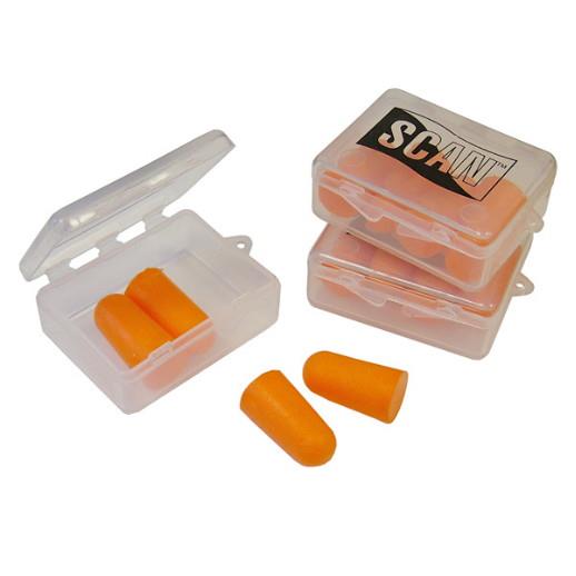 Scan PPEEARPL Tapered Foam Earplugs; EN352-2:2002; SNR 37dB; Pack (6 Pairs)