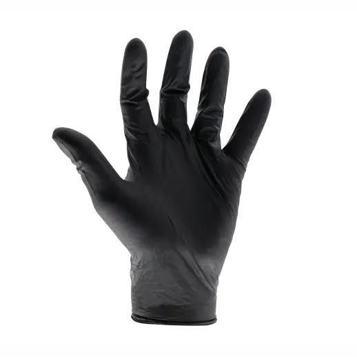 Scan SCAGLODNHDL Heavy-Duty Nitrile Disposable Gloves; Black (BK); Large (L) Size 8; Box (100)