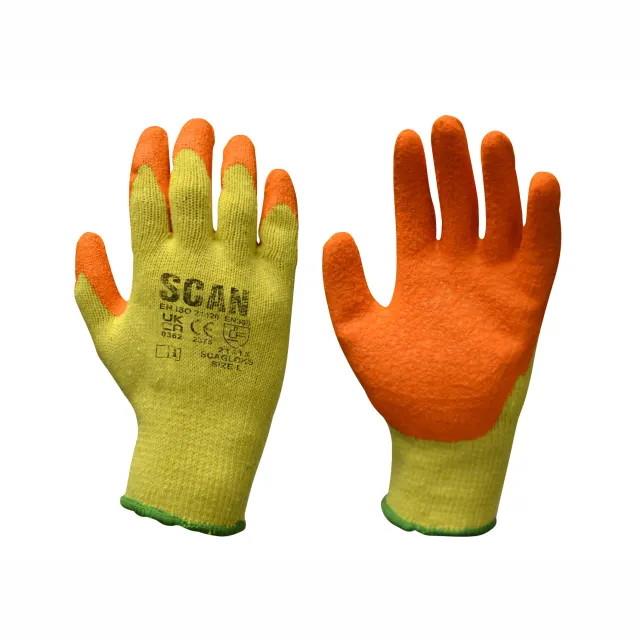 Scan SCAGLOKSM Knitshell Latex Palm Gloves; Orange Palm; Medium (M) Size 8