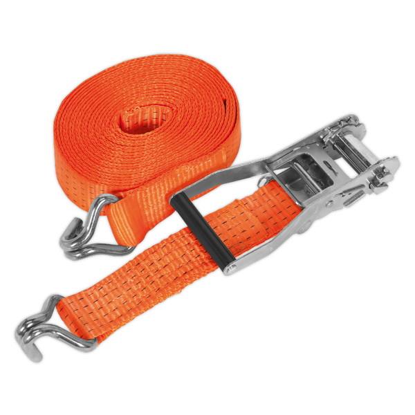 Sealey TD5008J Ratchet Tie Down; Polyester Webbing; 5000kg Load Test; 50mm x 8 Metre