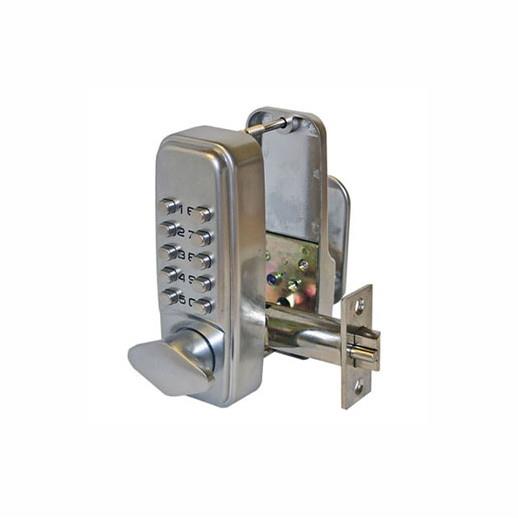 Securefast SBL325 Push Button Mini Digital Lock; Easy Code Change; Hold Open; Satin Chrome Plated (SCP)