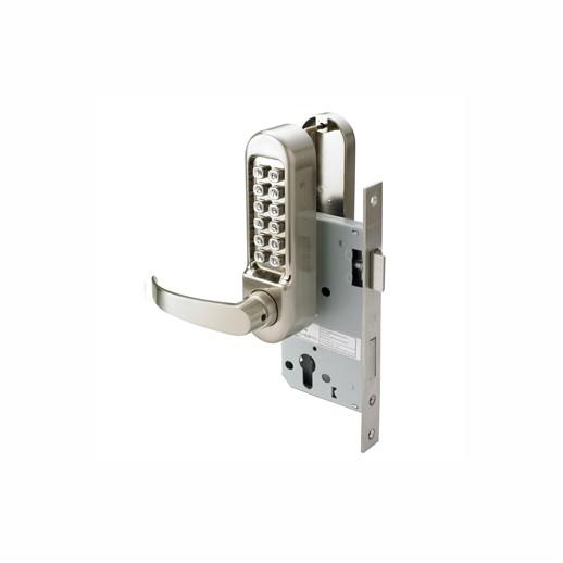 Securefast SBL365 Push Button Lever Digital Lock; Easy Code Change; Passage Function; Complete With Sash Lock; Cylinder & Security Escutcheons; Satin Chrome Plated (SCP)