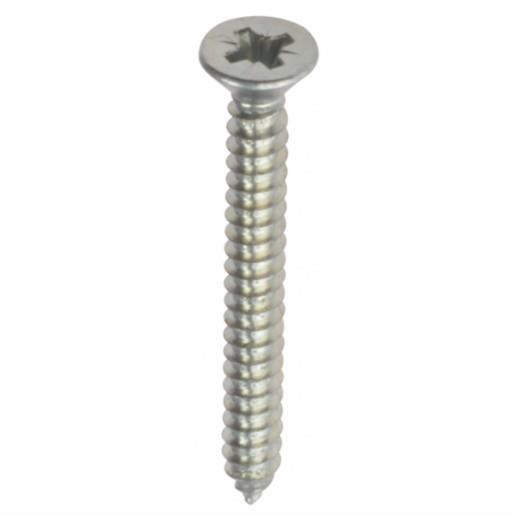 Countersunk Cross-Recess Self Tapper; Type AB; Zinc Plated (ZP); 4 x 1