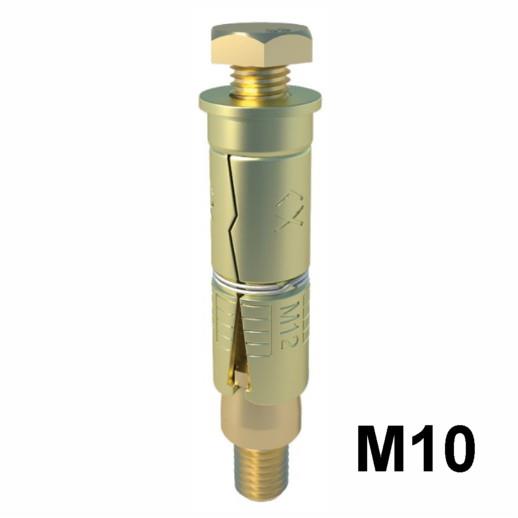 Timco 1010LSH Shield Anchor; Loose Bolt; Drill 16.0mm Hole; M10 x 70mm Bolt; Zinc & Yellow Passivated (ZYP); M10 x 10L