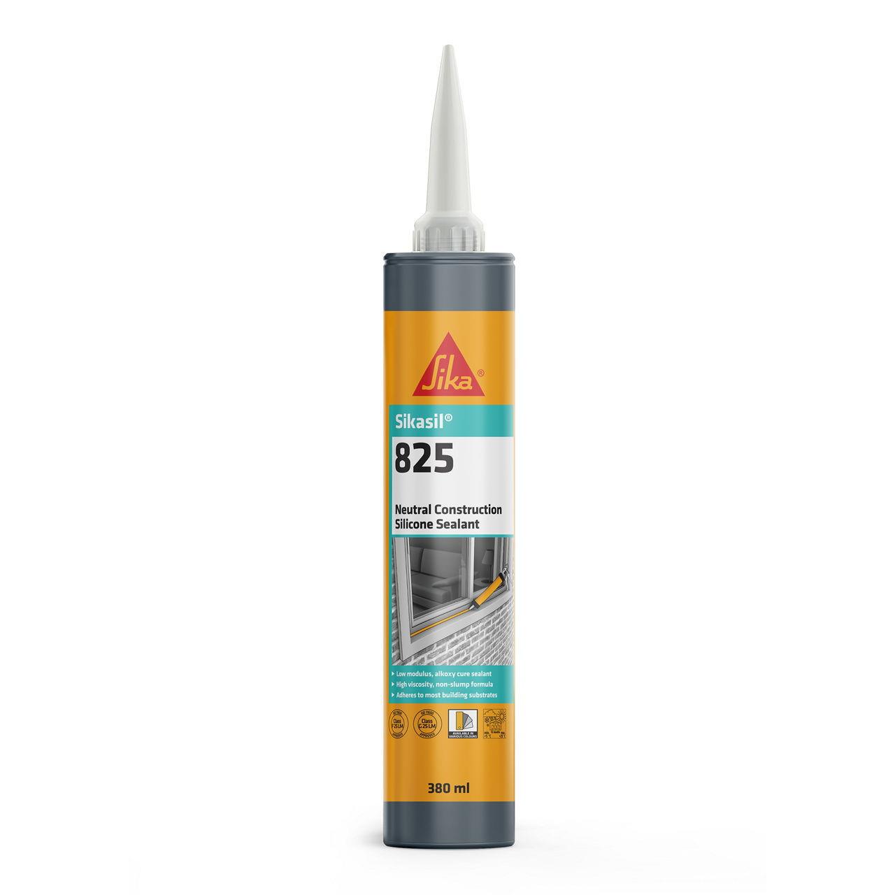 SikasilĀ® 825 Low Modulus Silicone; Neutral Cure; White (WH); 380ml