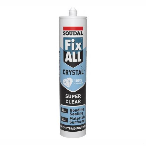 Soudal 118779 Fix All Crystal; SMX Sealant And Adhesive; Crystal Clear (CL); 290ml