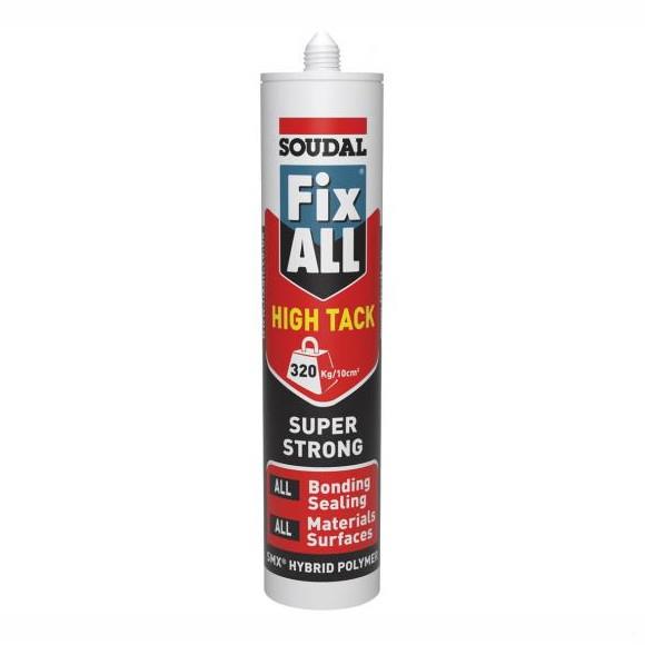 Soudal 101444 Fix All High Tack; Super Strong SMX Sealant And Adhesive; White (WH); 290ml