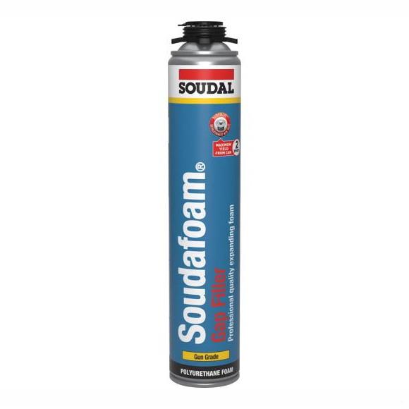 Soudal 130585 Soudafoam Gap Filler Expanding Foam; Gun Grade; Duravalve; Champagne (CH); 750ml