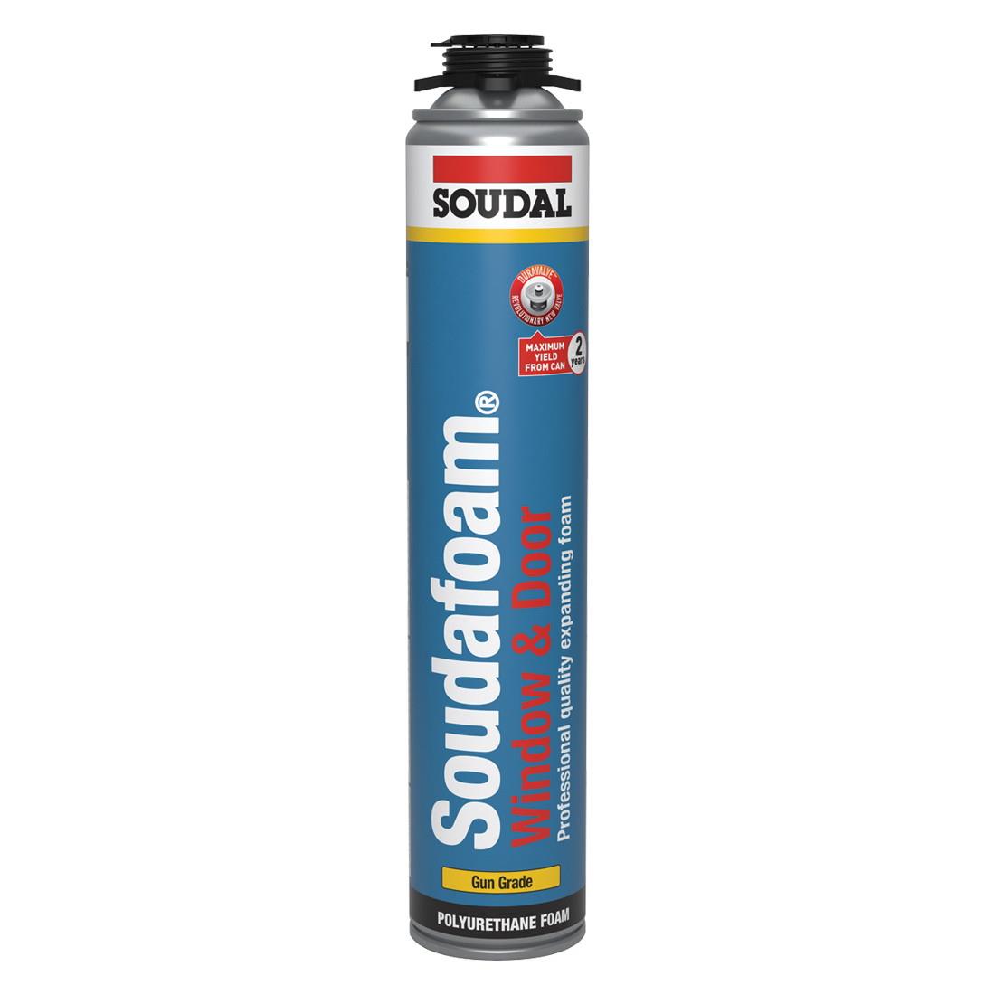 Soudal 130582 Soudafoam Window & Door; Expanding Foam; Gun Grade; Duravalve; Champagne (CH); 750ml