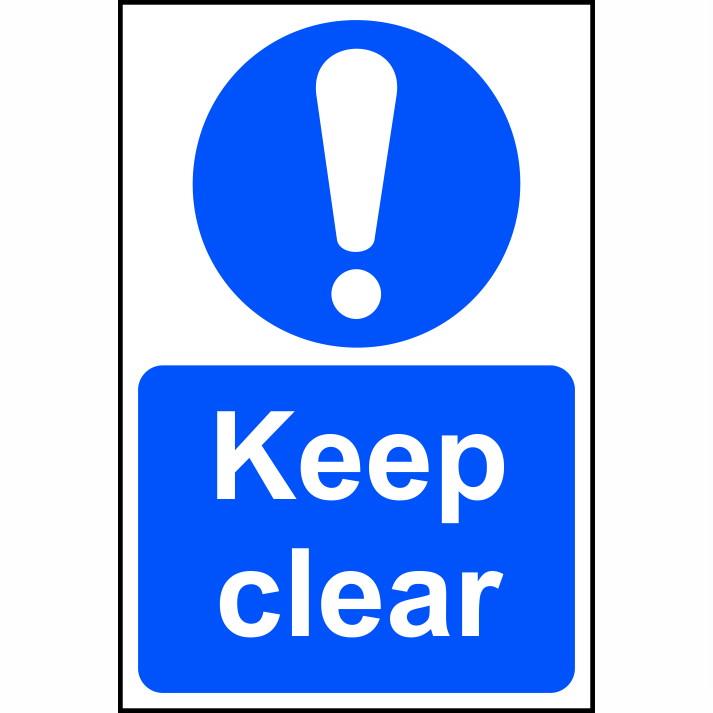 Spectrum Sign 0253 "Keep Clear"; Self Adhesive Semi Rigid (PVC); 200 x 300mm