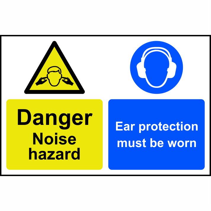 Spectrum 1209 Sign 'Danger Noise hazard Ear protection must be worn