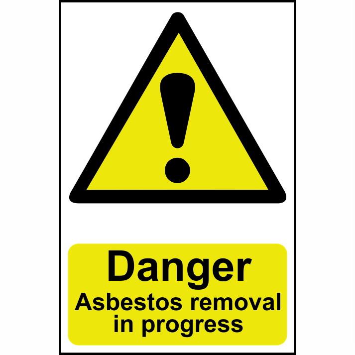 Spectrum Sign 1251 "Danger Asbestos removal in progress"; Self Adhesive Semi Rigid (PVC); 200 x 300mm