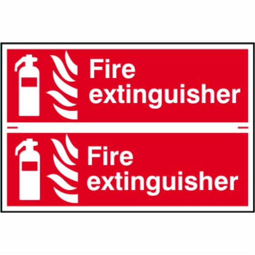 Spectrum Sign 1351  "Fire Extinguisher"; Self Adhesive Semi Rigid (PVC); 300 x 200mm; Sheet (2) 300 x 100mm