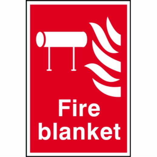 Spectrum Sign 1359 "Fire Blanket"; Self Adhesive Semi Rigid (PVC); 200 x 300mm