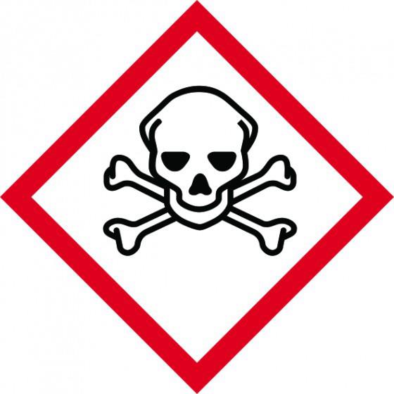 Spectrum Sign 18003 GHS Skull & Cross Bones Symbol; Self Adhesive Vinyl (SAV); 100 x 100mm Diamond