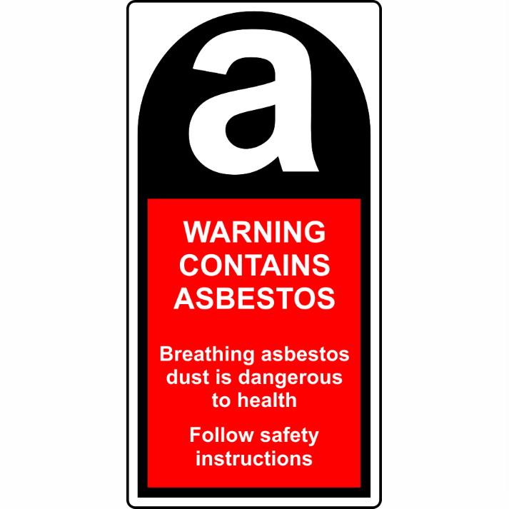 Spectrum Label 3210 'WARNING CONTAINS ASBESTOS'; Self Adhesive Vinyl (SAV); 50 x 25mm; Roll (500)