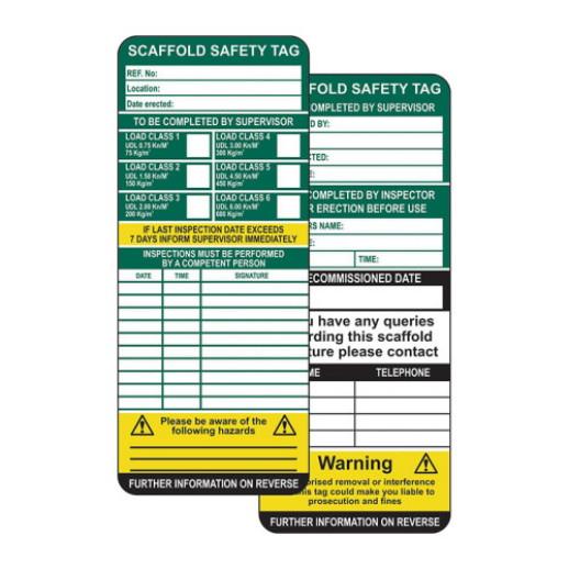 Spectrum TG01-1 Scaffold Tag Insert; Pack (1)