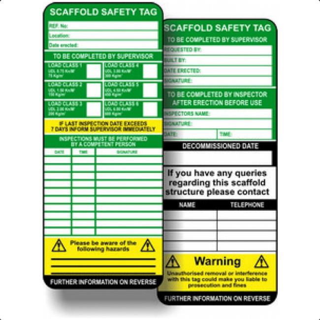 Spectrum TG0110 Scaffold Tag Insert; Pack (10)