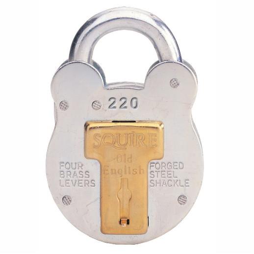 Squire 220 Old English Padlock; 4 Lever; Galvanised (GALV); 40mm (1 1/2