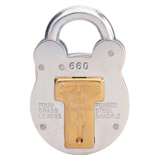 Squire 660 Old English Padlock; 4 Lever; Galvanised (GALV); 64mm (2 1/2