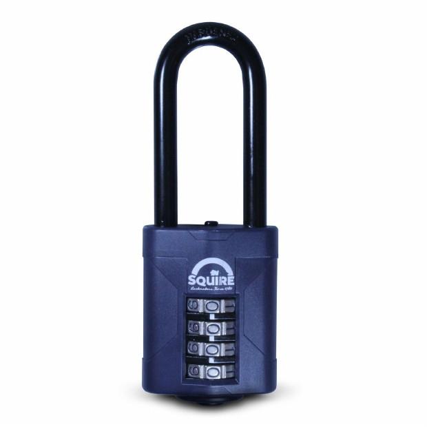 Squire CP50/2.5 Combination Padlock; 50mm Rustproof Body; 4 Wheel; 63mm Long Shackle; Security Rating 5 (@Home)