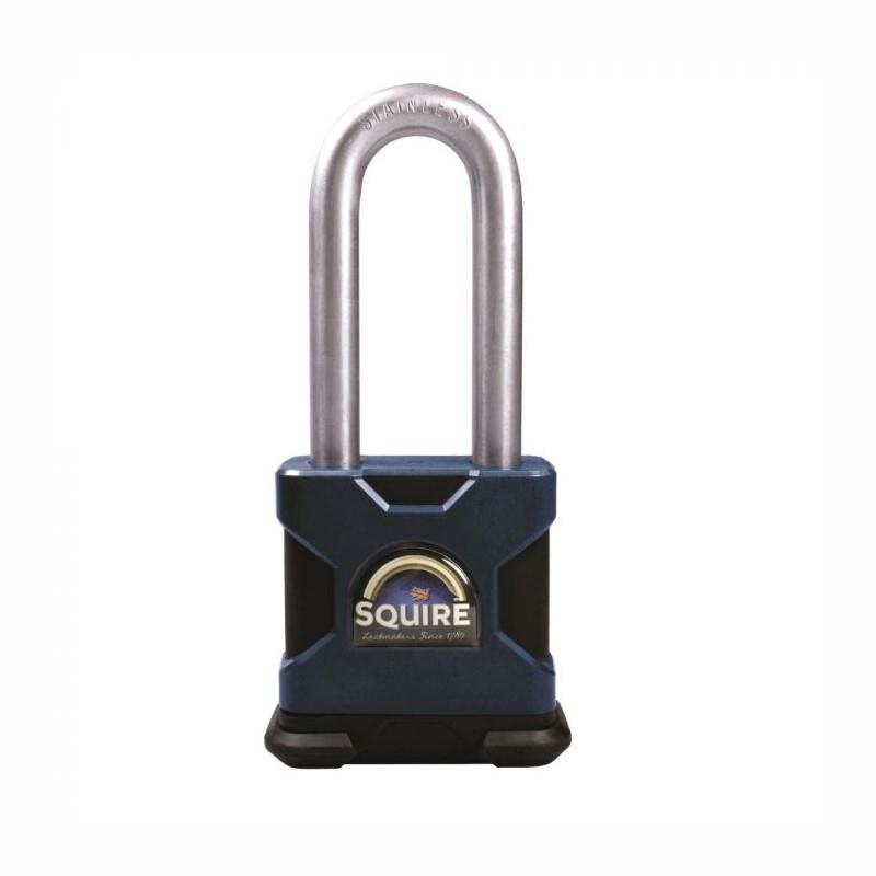 Squire SS50S Solid Steel Stronghold Padlock; 50mm Body; 63mm Long Shackle; CEN 4; Security Rating 9; 6 Pin