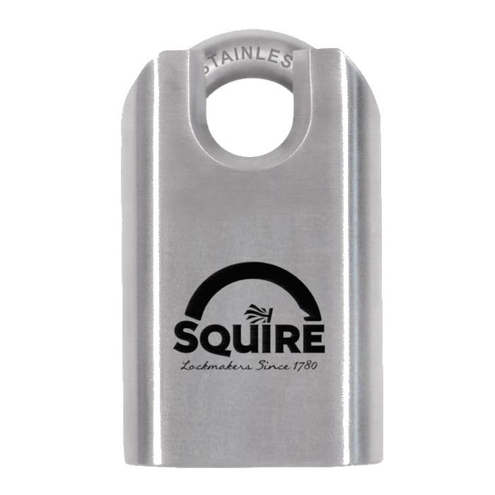 Squire ST50CS Solid Steel Stronghold Padlock; 50mm Body; 10.0mm Closed Shackle; CEN 3; Stainless Steel Shackle And Body