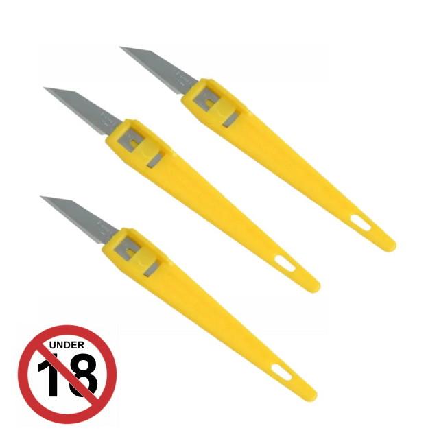 Stanley 0-10-601 Throwaway Knives; Card (3)